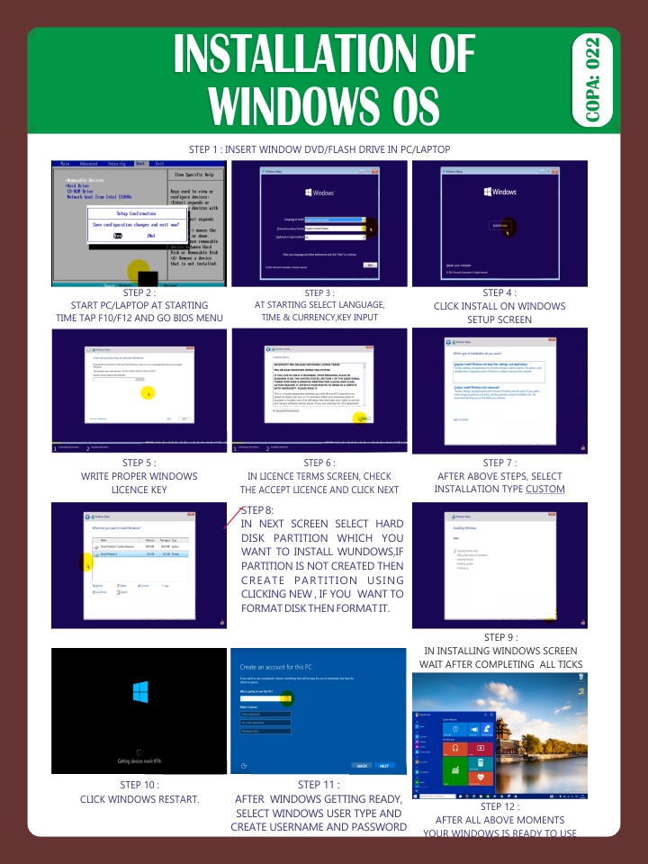 INSTALLATION OF WINDOWS OS