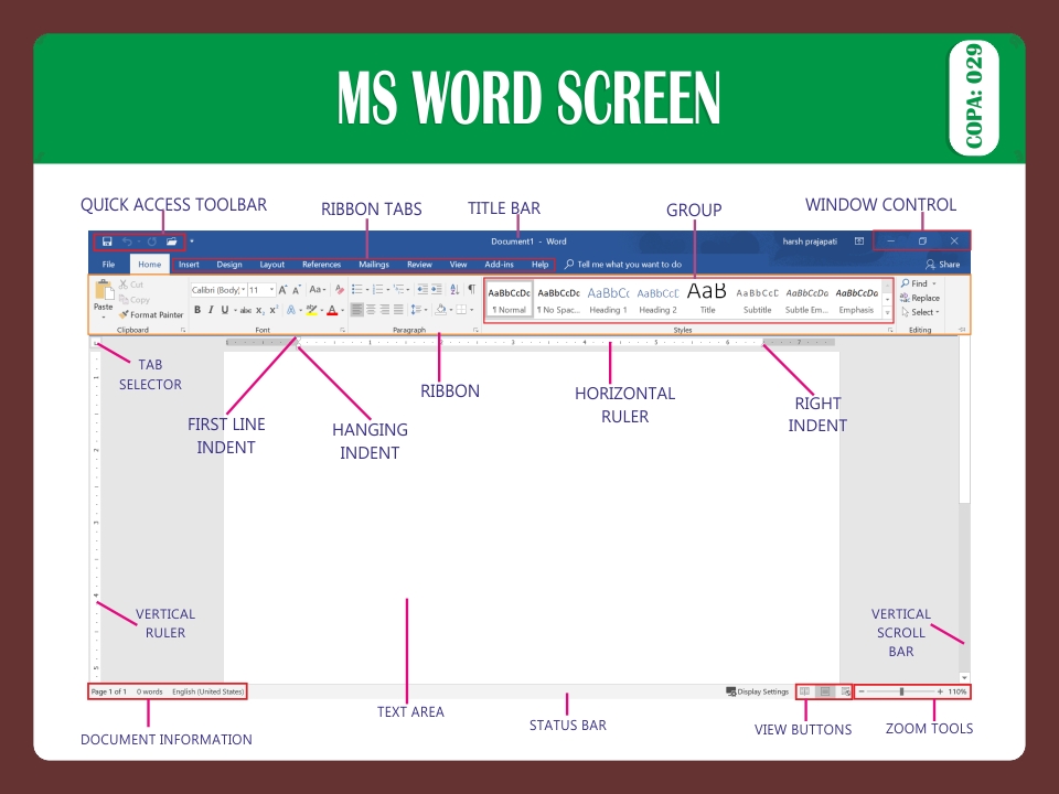 MS WORD SCREEN
