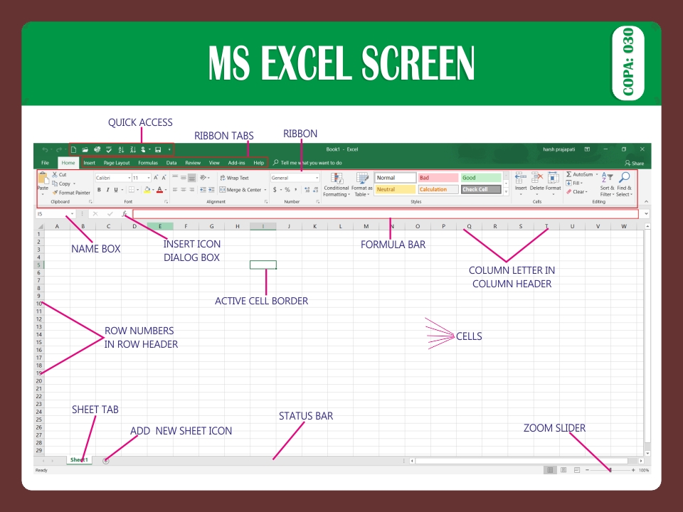 MS EXCEL SCREEN