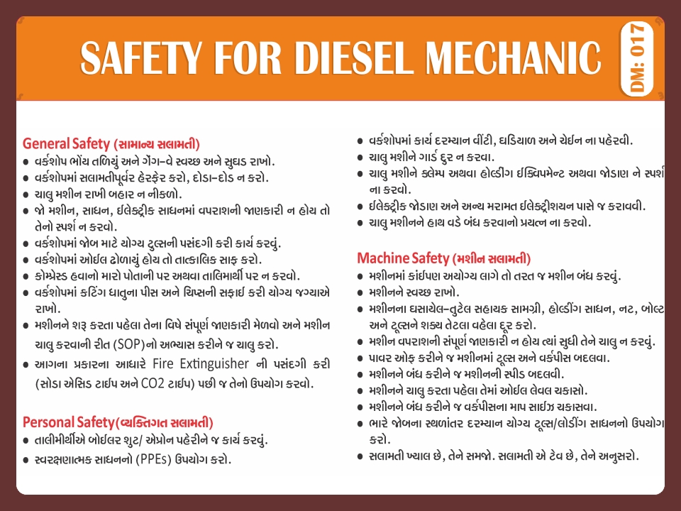 SAFETY FOR DIESEL MECHANIC